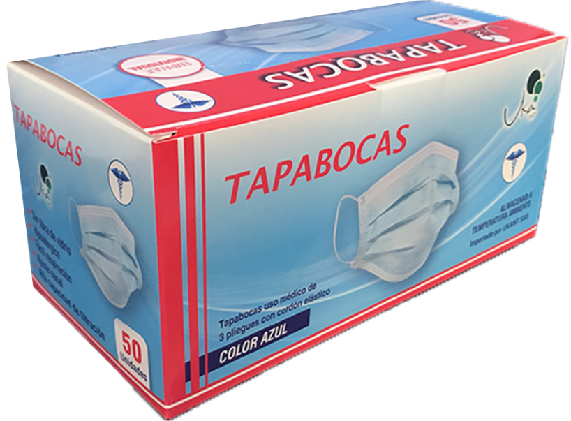 TAPABOCA TERMOSELLADO EN EMPAQUE INDIVIDUAL CAJA *50UND
