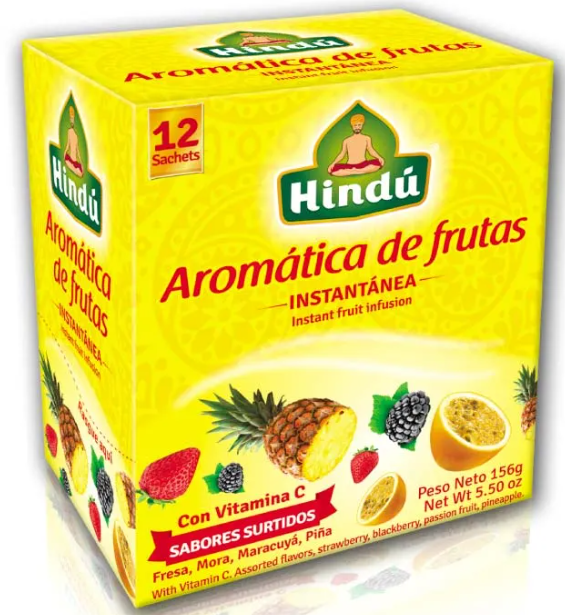 AROMATICA LIQUIDA DE FRUTAS  HINDU CAJA *20SOBRES SURTIDA