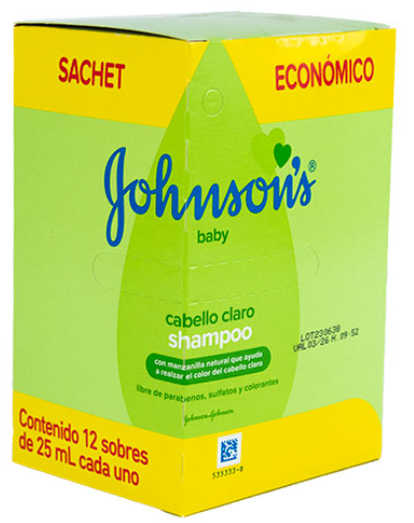 CHAMPU JHONSON BABY 25ML CAJA *12SOBRES
