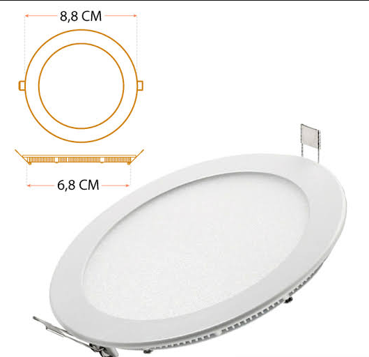 PANEL LED 3W DE INCRUSTAR LUZ BLANCA