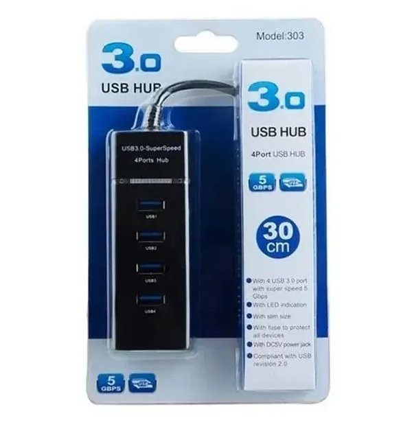 HUB MULTIPUERTO USB 3,0 4 ENTRADAS