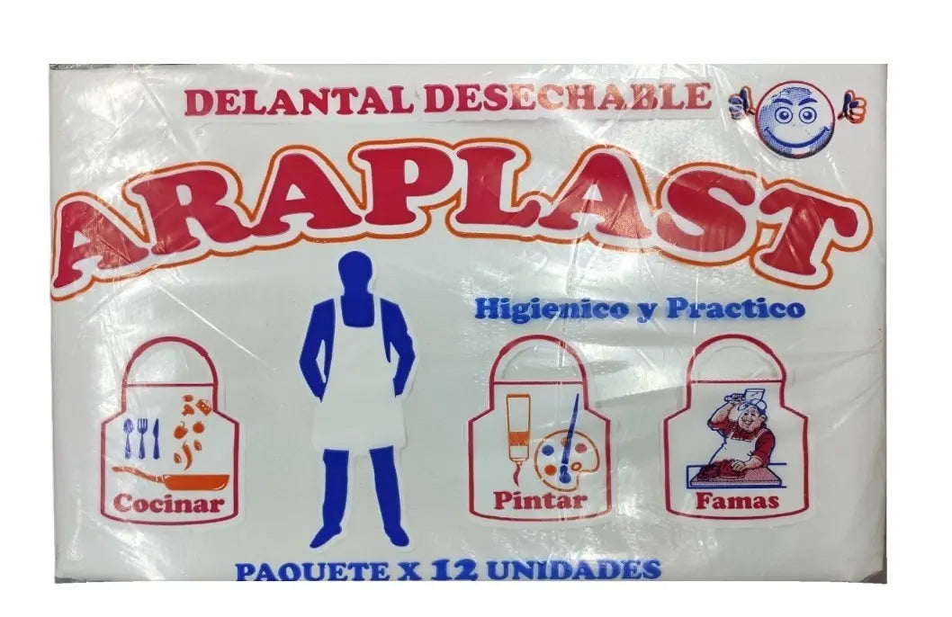 DELANTAL PLASTICO LARGO PAQUETE *12UND