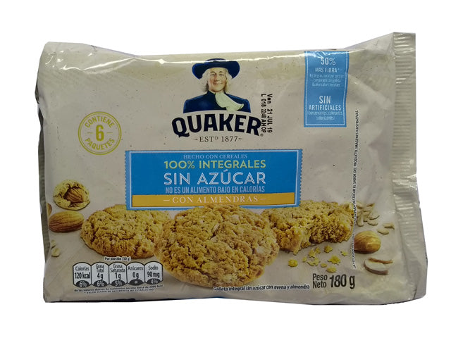 GALLETA QUAKER AVENA ALMENDRAS PAQUETE *6PQ