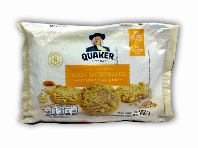 GALLETA QUAKER AVENA GRANOLA PAQUETE *6PQ