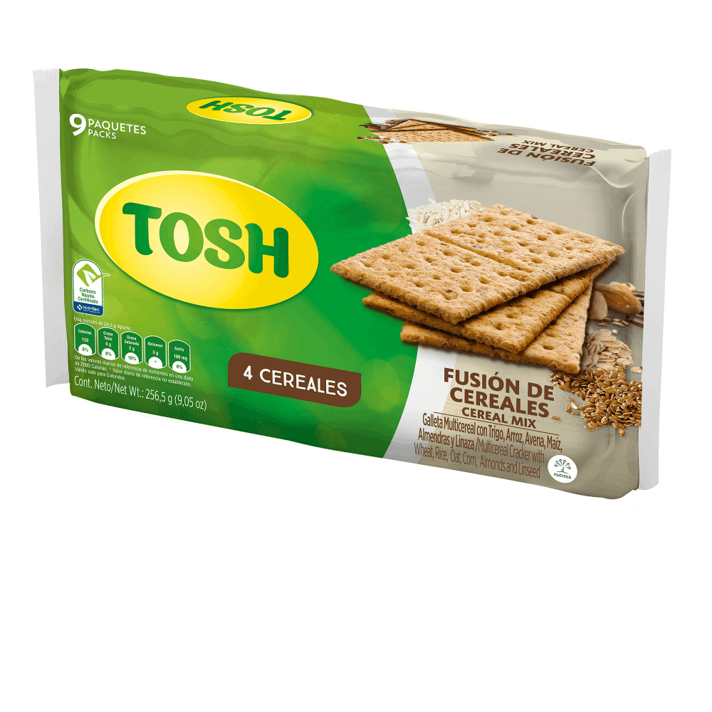 GALLETA TOSH FUSION CEREALES PAQUETE *9PQ