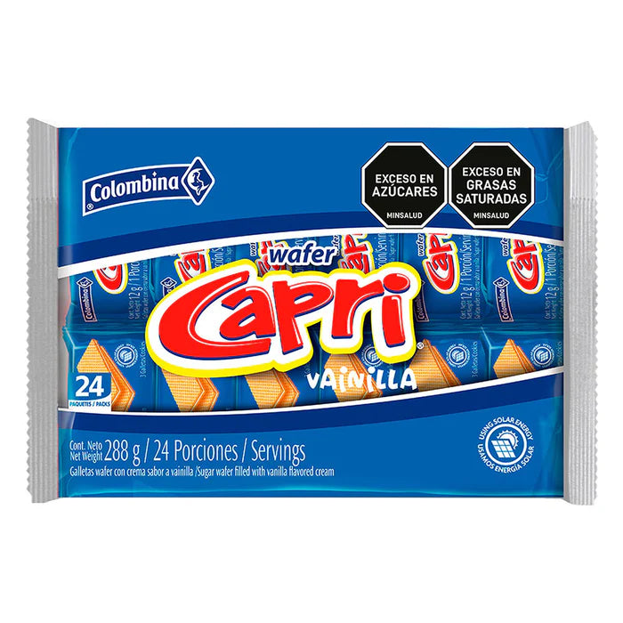 GALLETA WAFER CAPRI VAINILLA DISPLAY *24PAQUETES