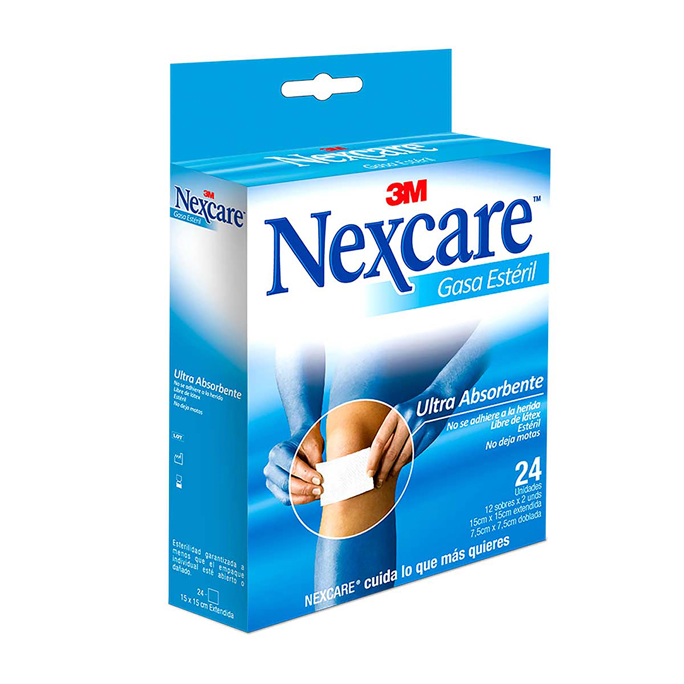 GASA ESTERIL NEXCARE 7,5CM*7,5CM CAJA *12 SOBRES DE 2UND C/U
