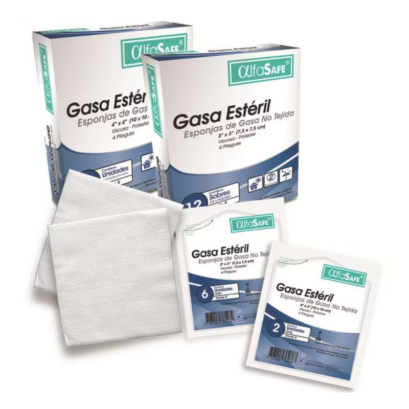 GASA ESTERIL NO TEJIDA  4"*4" / 12 SOBRES DE 2UND