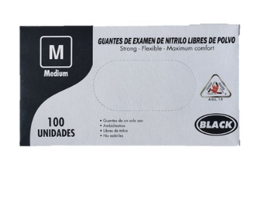 GUANTE NITRILO NEGRO CAJA *50PARES