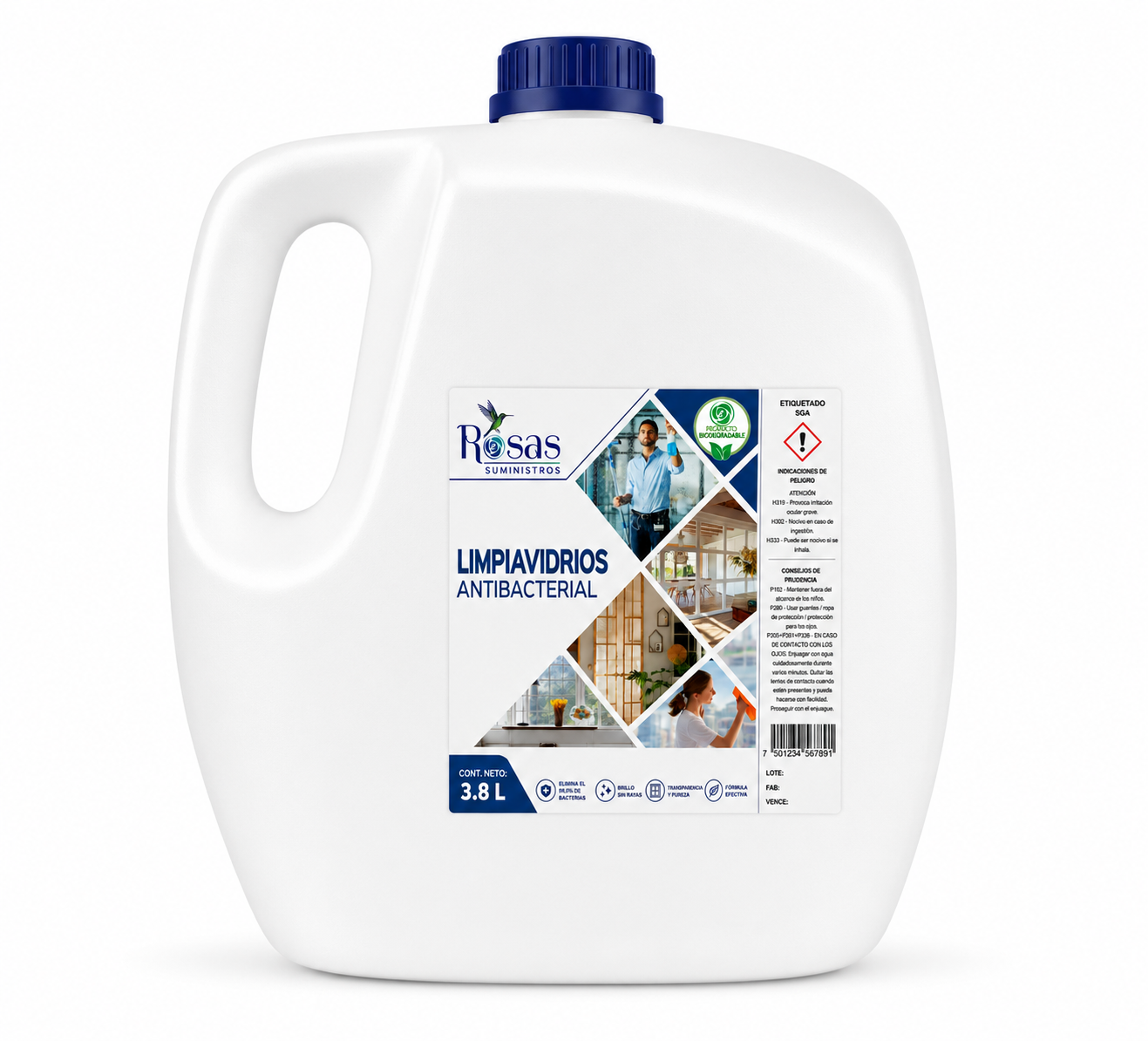 LIMPIAVIDRIOS ANTIBACTERIAL GALON