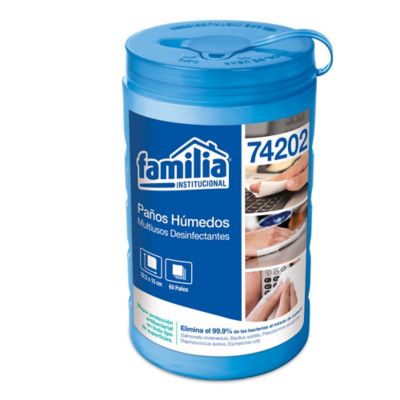 PAÑO HUMEDO DESINFECTANTE FAMILIA FRASCO *60UND