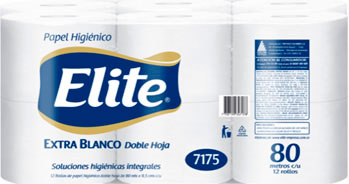 PAPEL HIG ELITE BLANCO *80MT *12 ROLLOS