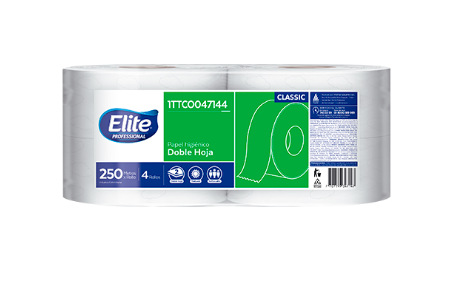 PAPEL HIGIENICO INSTITUCIONAL ELITTE *250MT PACA *4 ROLLOS