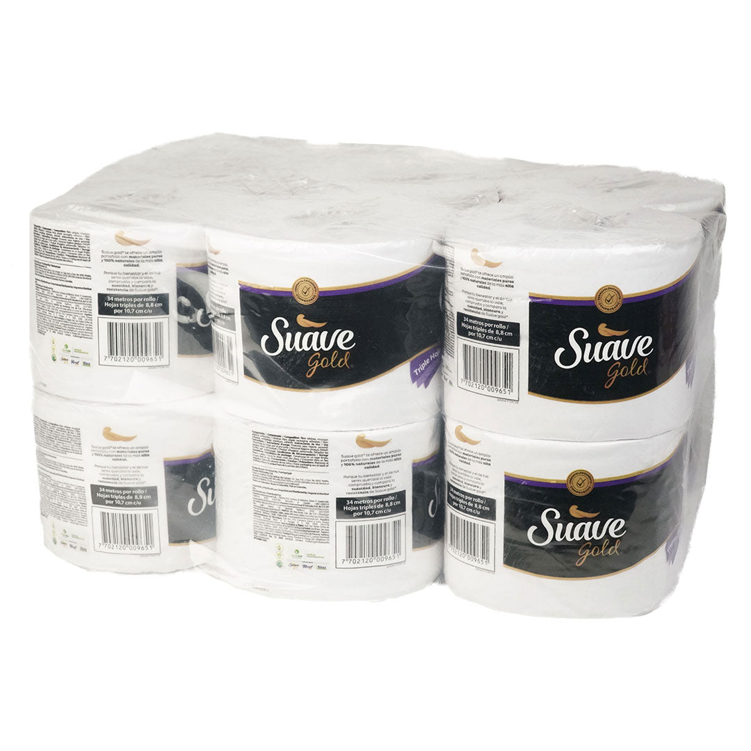 PAPEL HIGIENICO SUAVE GOLD PACA *12 ROLLOS