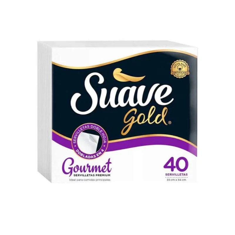 SERVILLETA DE LUJO SUAVE GOLD PAQUETE *40UND