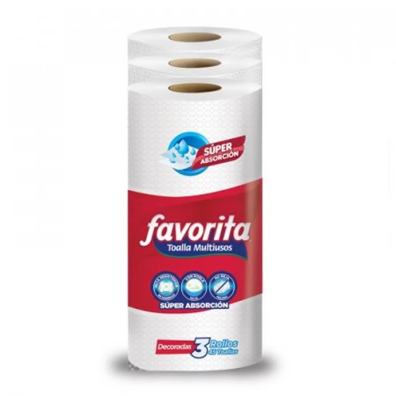 TOALLA DE COCINA FAVORITA PAQUETE *3UND