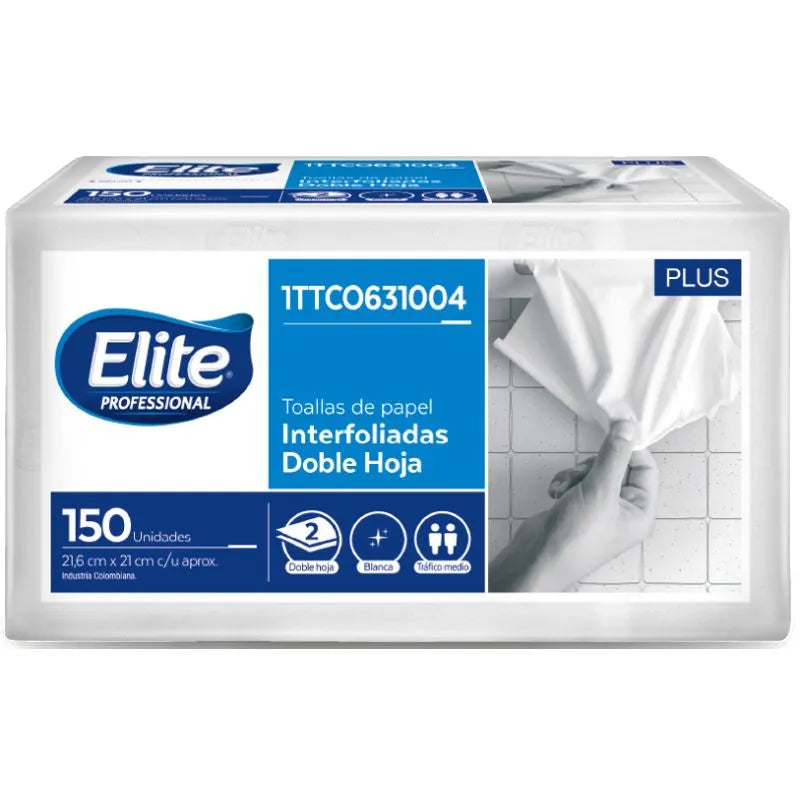 TOALLA EN C ELITE BLANCA PAQUETE *150UND