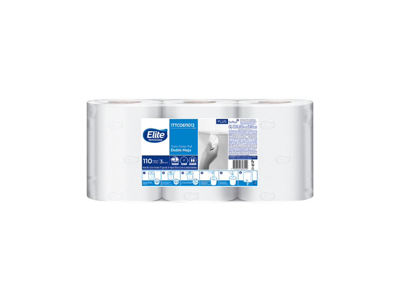 TOALLA EN ROLLO BLANCA REF 1012  *110MT *3 ROLLOS MARCA ELITTE