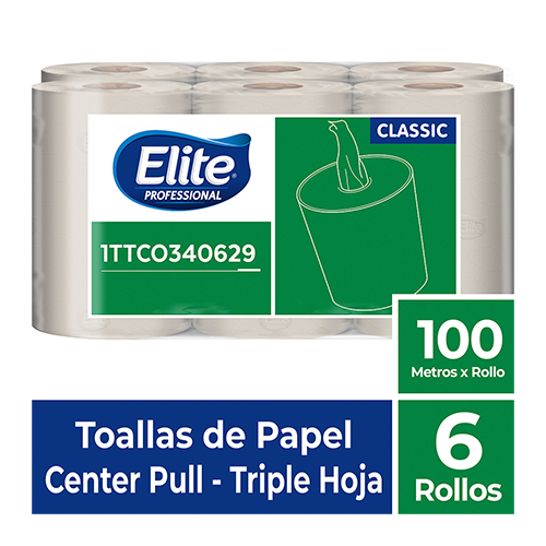 TOALLA EN ROLLO NATURAL REF 0629 *100MT *6 ROLLOS MARCA ELITTE