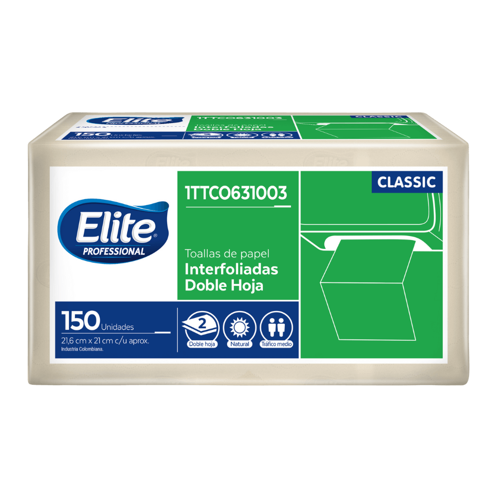 TOALLA EN Z NATURAL ELITE PAQUETE *150UND