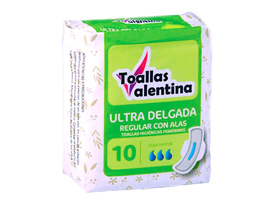 TOALLA HIGIENICA VALENTINA PAQUETE *10UND