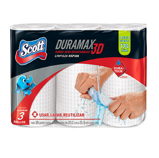 TOALLA SCOTT DURAMAX PAQUETE *3UND