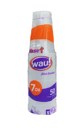 VASO DESECHABLE 7OZ TRANSPARENTE PAQUETE *50UND